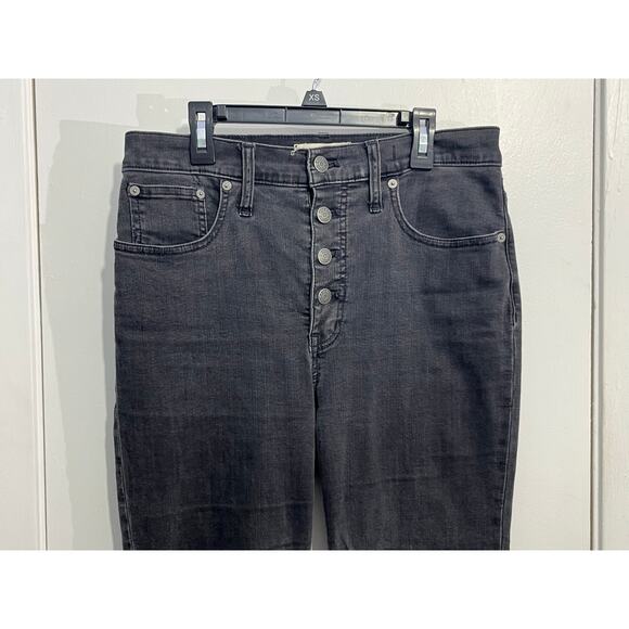Madewell Jeans Size 29 Faded Black High Rise Button Fly Cali Demi Bootcut Boho - Picture 4 of 11